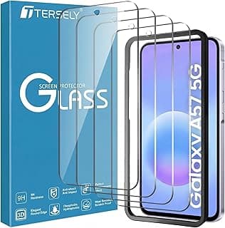 [4 Pack] T Tersely 9H Tempered Glass Screen Protector for Samsung Galaxy A57 5G (2026), Support Fingerprint Unlock, with Installation Alignment Frame, Case Friendly, Anti-Scratch Film