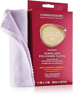 CONNOISSEURS Connoisseurs Gold Jewellery Polishing Cloth | Ultrasoft Jewellery Cleaning Cloth to Clean, Buff & Restore Shine - 100% Cotton Fiber - 28 x 35cm