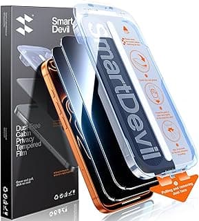 SMARTDEVIL Privacy Screen Protector for iPhone 17 Pro Max (2 Pack), Anti-Spy Tempered Glass with Easy Dust-Free Installation, Full Coverage, Shatter-Resistant, Bubble-Free