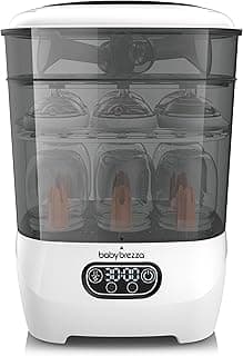 Baby Brezza Bottle Sterilizer and Dryer Advanced – 33% Faster - Largest Capacity Steam Sanitizer - Universal Sterilization Machine for All Bottles + Pump Parts - HEPA Air Filter
