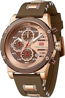 AIMES Mens Sport Watches Military Waterproof Multifunction Chronograph Watch Luminous Silicon Strap Casual Watches for Men Fashion Business Wrist Watch Clock