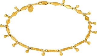 LIFETIME JEWELRY LIFETIME JEWELRY Womens Gold Anklet Teardrop Ankle Bracelet 24k Real Gold Plated