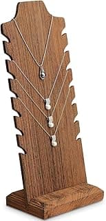 Tazweeq Tazweeq Necklace Holder Stand, 7-Slots Wood Necklace Jewelry Display Organizer Stand, for Vendor Retail Selling Chains, Bracelets