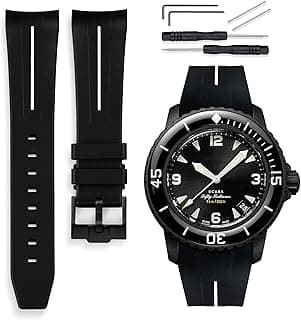 HORACE 22mm Liquid Silicone Watch Strap – Compatible with Blancpain x Swatch Scuba Fifty Fathoms – Installation Kit Included