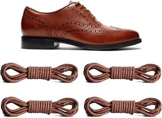 Wisfunlly 2 Pairs Dress Shoe Laces Compatible with Cole Haan Business Oxford Shoes, 2.5mm Round Waxed Adult Shoelaces Replacement Strings