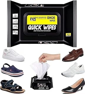 TCCO ENTERPRISE TCCO ENTERPRISE Natural Sneaker & Shoe Cleaner Wipes - Portable Sneakers Cleaner Shoe Wipes Quickly Remove Dirt & Stains - These Disposable Shoe Cleaning Wipes Can Be Used On Most