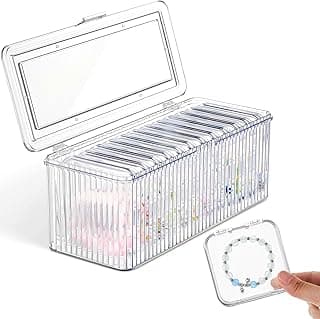 Azonee Acrylic Jewelry Storage Box with 12 Mini Anti-Tarnish Cases, Clear Bracelet Organizer for Earrings, Rings, Necklaces, Travel Jewelry Holder for Women Girls