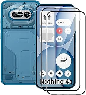 Compatible with Nothing Phone 4a Tempered Glass Protection film, 2 Pack Screen Protector, 2 Pack Round Camera Protector, Anti-Scratch