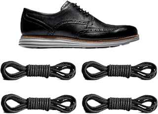 NDTEZUGT 2 Pairs Dress Shoe Laces for Cole Haan Business Oxford Shoes, 2.5mm Round Waxed Adult Shoelaces Replacement Strings