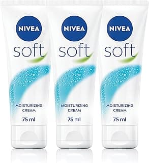NIVEA Moisturising Cream, Soft Refreshing for Face Body Hands, Fast Absorbing, Tube 3x75ml