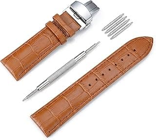 GoodTool Watch Strap, Genuine Leather Watch Bands with Pin Buckle and Gift Box for Men and Women
