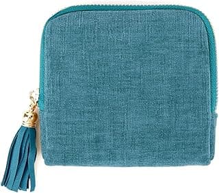 Travel Jewelry Case for Women Girls, Velvet Jewelry Organizer Storage Bag for Bracelet Rings Earring, Tassel Storage Bag (peacock green)