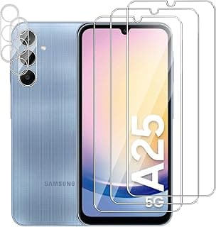 [3+3 Pack] Screen Protector for Samsung Galaxy A25 5G with Camera Lens Protector,HD Clear Tempered Glass Film,9H Hardness,Scratch Resistant