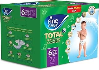 Fine Baby Double Lock, Size 6, Junior, 16+ kg, Giant Saving Box, 72 Diapers