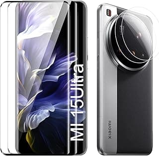 Screen Protector for Xiaomi 15 Ultra, Tempered Glass Film, [9H Hardness][HD Clear][Anti-Scratch] 2 Pack Screen Protector + 2 Pack Camera Lens Protector