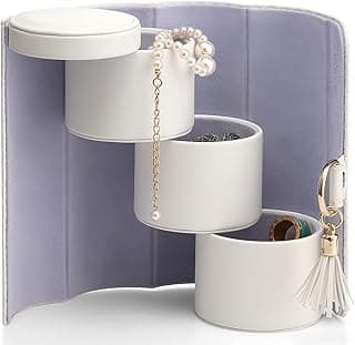VLANDO Vlando Viaggio Valentines Day Gifts for Her - Travel Essential Accessories for Women, Travelers, Couples, Mom, Friends, Bridesmaid - Small Jewelry Case Box - White