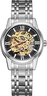 Kenneth Scott Men's Quartz Movement Watch, Mechanical Display and Stainless Steel Strap - K22311-SBSB, Silver