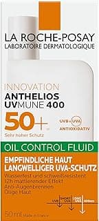 La Roche-Posay Anthelios UVMune 400 Oil Control Fluid Sunscreen SPF 50+ for Men/Women; Dermatologically-Tested Sunblock for Sensitive Oily Skin 50ML