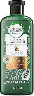 Herbal Essences Sulfate-Free Potent Aloe + Avocado Oil Hair Shampoo to Cleanse and Hydrate Curls, 400 ml