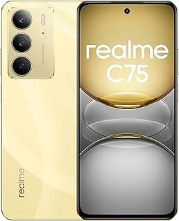 realme C75 Smartphone, Dual SIM, 8GB RAM + 256GB Storage, 5828mAh Battery, 6.72" FHD+ Display, 50MP Dual Camera, 4G LTE (Lightning Gold)