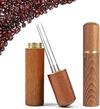 Espresso Coffee Stirrer, Needle Powder Distributor, Espresso Coffee Needle, Anti-Caking Coffee Leveler, Portable Coffee Tool, for Barista and Home Use (Brown)