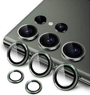 JETech Camera Lens Protector for Samsung Galaxy S23 Ultra 5G 6.8-Inch, 9H Tempered Glass Metal Individual Ring Cover, Easy Installation Tray, HD Clear, 1 Set (Green)