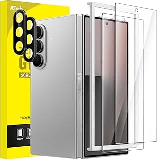 JETech Front Screen Protector for Samsung Galaxy Z Fold 7 2025 with Camera Lens Protector, Easy Installation Tool, 9H Tempered Glass Film, Anti-Scratch, HD Clear, 2-Pack Each