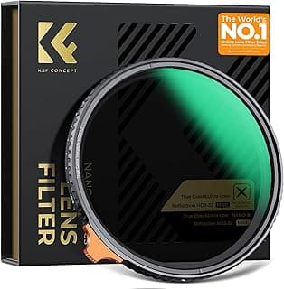 K&F Concept 55mm True Color Variable ND Filter ND2-32, Ultra Low Reflection Neutral Density Adjustable ND Lens Filter Nano-coating Waterproof (Nano-X Series)