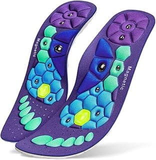 Hannea Acupressure Shoe Insoles for Men Women, Magnetic Massage Sole Inserts with Breathable Cushion, Arch Support Relieve Foot Pain, Improve Circulation, Stress Relief Blue 41