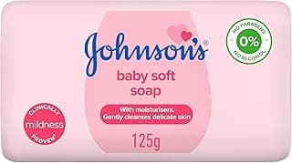 Johnson's Baby Soft Soap 125g – Gentle Cleansing Bar for Delicate Skin, Mild Formula Keeps Baby’s Skin Soft, Smooth & Healthy with Every Use