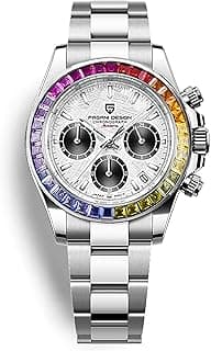 RollsTimi Pagani Design Men's Watches Men's Quartz Watches Multifunction Chronograph Watches Japan VK63 Quartz Movement Stainless Steel Case Ceramic Bezel 100 Metres Water Resistant Business Sports Watches.