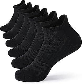 ROCF ROSSINI 6 Pairs of Mens Cotton Socks Cushioned Breathable Sports - Athletic Anti Blister Ankle Socks for Ultimate Comfort and Performance Size 9-13