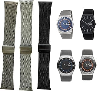 NZZXTO NZZXTO Replacement Watch Band for Skagen Unisex Watch with Screw slim strap 28mm-22mm