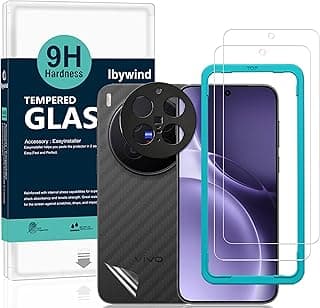 Ibywind for vivo X300 Pro 5G Screen Protector,2-Pack,9H Hardness Tempered Glass with Camera Lens Protector,Easy Installation Tool,Bubble-Free,Fingerprint Unlock,Anti-Shatter,Anti-Scratch