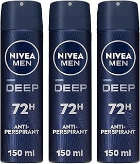 NIVEA MEN Deep MaxxTech Darkwood Spray 150ml, with Black Carbon, 72H Odor & Sweat Protection, Warm Darkwood Scent