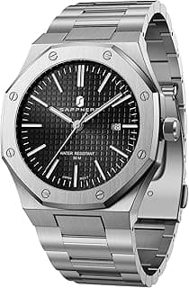 SAPPHERO SAPPHERO Octagon Watch Men, Luxury Quartz Watch, Classic Business Casual Stainless Steel Watch with Date Elegant Gift