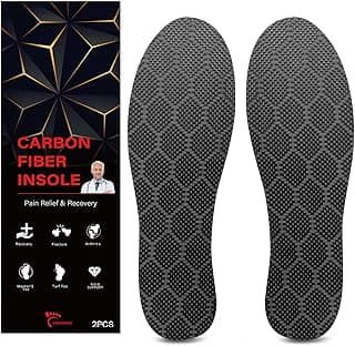 UBARONY Carbon Fiber Insole 1 Pair for Men Women, Rigid Shoe Insert for Recovery, Graphite Foot Plate for Arthritis, Hallux Rigidus, Turf Toe, Morton’s, Plantar Fasciitis, Foot Fracture 275mm