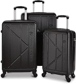 New Travel Luggage HARD set 3 pieces size 28/24/20 inch BR909/3P - Black