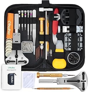 Ohuhu Ohuhu Watch Repair Kit, 192 PCS Watch Battery Replacement Tool Kit, Watch Link Removal Tool, Watch Back Remover Tool, Watch Tool Kit, Professional Watch Repair Tools with Carrying Bag, User Manual