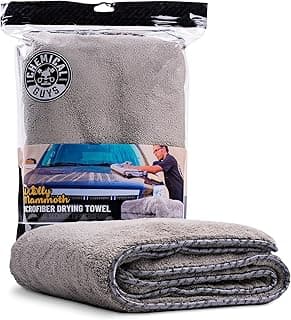 WOOLLY MAMMOTH CHEMICAL GUYS MICROFIBER DRYING TOWEL, 36" X 25" - DARK GREY