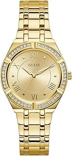 GUESS Blue + Rose Gold-Tone Crystal Silicone Watch