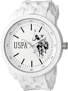 ACCUTIME U.S. Polo Assn. Mens Quartz Watch, Analog Display and Rubber Strap USP9035