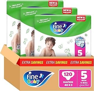 Fine Baby, Size 5, Maxi 11–18 kg, 120 Diapers