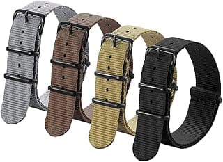Ritche Military Ballistic Nylon Strap 16mm 18mm 20mm 22mm Premium Nylon Watch Band Strap With Stainless Steel Buckle (4 Packs), Valentine's day gifts for him or her