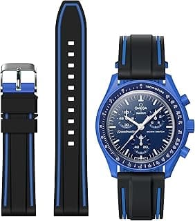 Stanchev Strap for Omega x Swatch MoonSwatch/Rolex/SEIKO 20mm, Quick Release Speedmaster Watch Strap Replacement Soft Silicone