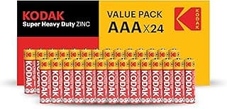 Kodak Super Heavy Duty Zinc AAA Batteries - Value Pack of 24