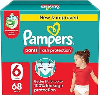 Pampers Rash Protection, Size 6, 16+ kg, Giant Box, 68 Diaper Pants