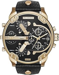 Diesel Mr. Daddy 2.0 Men's Watch with Oversized Chronograph Watch Dial and Stainless Steel, Silicone or Leather Band