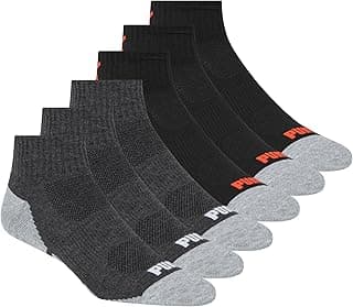 PUMA mens 6 Pack Quarter Crew Socks Men's Socks (pack of 6)