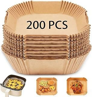 Airfryer Paper Air Fryer Paper Air Fryer Special 100Pcs Disposable Food Grade Silicone Oil Paper Plate Double-sided Waterproof Oil-proof High-temperature Anti-sticking No-wash Baking 20cm/7.9inch